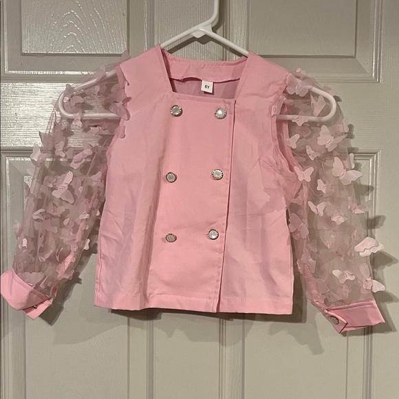 Pink Girls Pants Suit with Butterflies and Bows NWOT 6Y - Picture 9 of 10